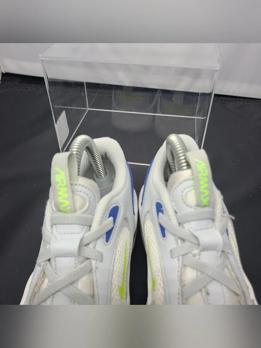 Nike Air Max Bolt 'Pure Platinum Royal Volt' kids size 1Y